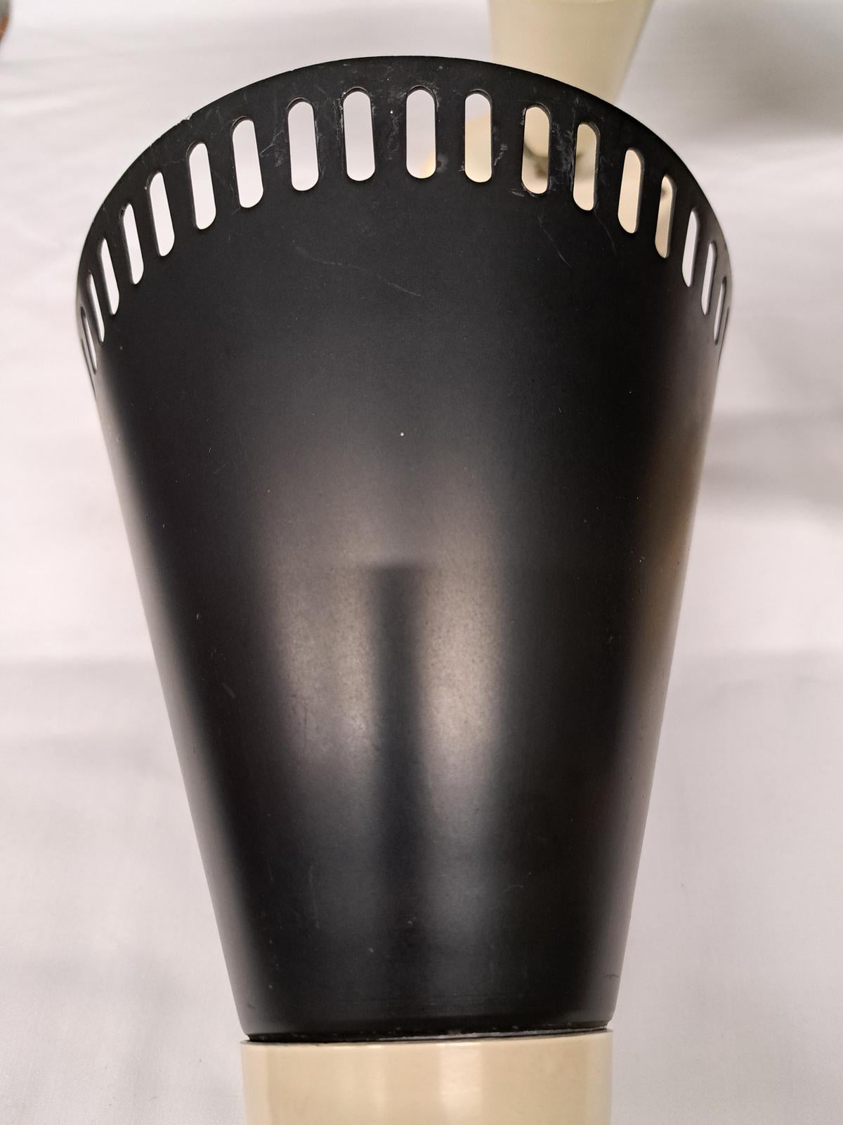 1950s French black Cone Sconce in the Manner of Jean Prouve 1