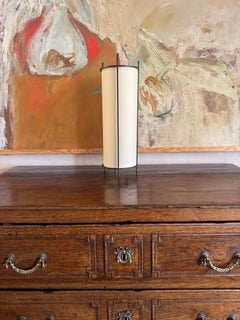 1950’s French black metal and parchment table lamp