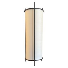 1950’s French black metal and parchment table lamp