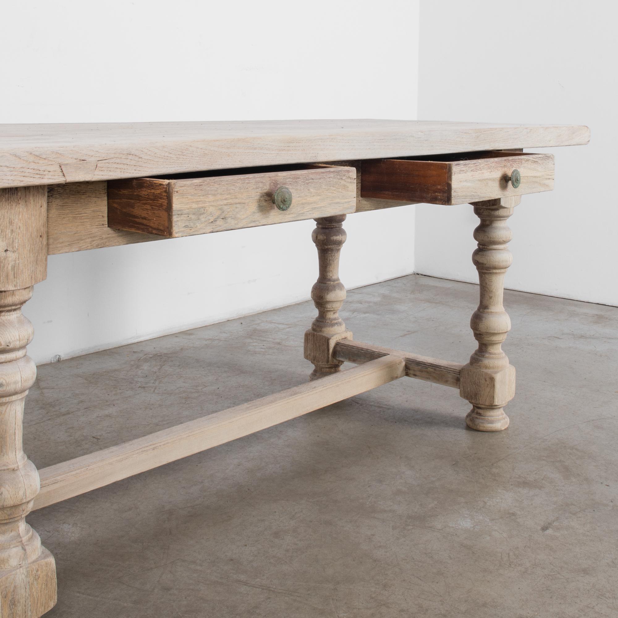 Mid-20th Century 1950s French Bleached Oak Dining Table