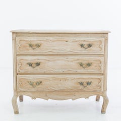1950s French Bleached Oak Drawer Chest