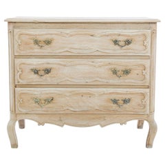 1950s French Bleached Oak Drawer Chest