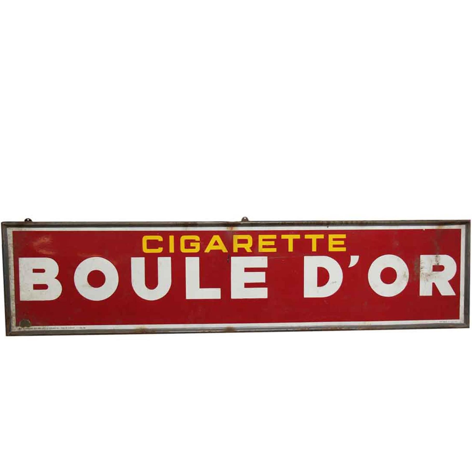 1950s French Boule D'or Cigarette Sign