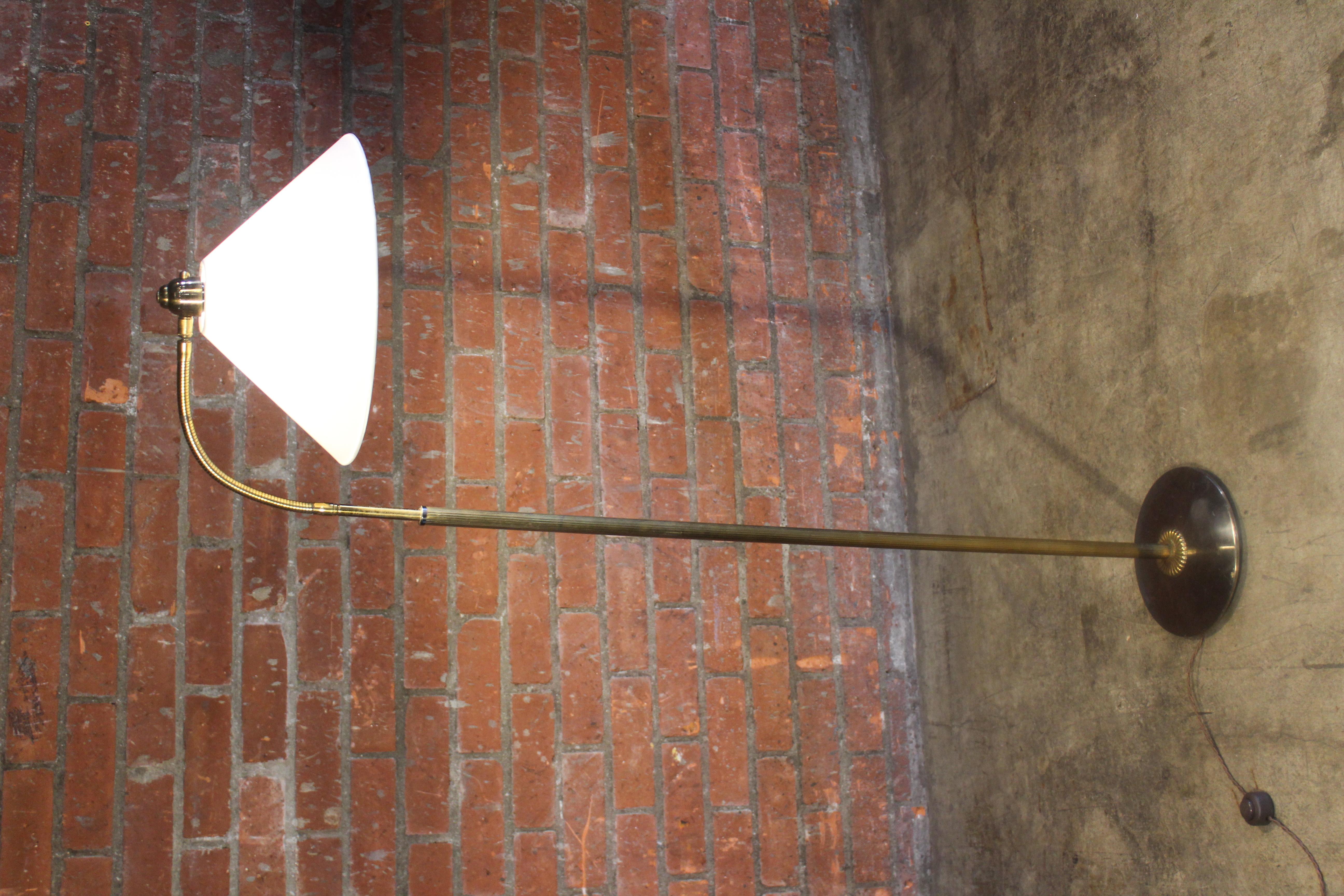 Mid-Century Modern 1950s French Brass Adjustable Floor Lamp