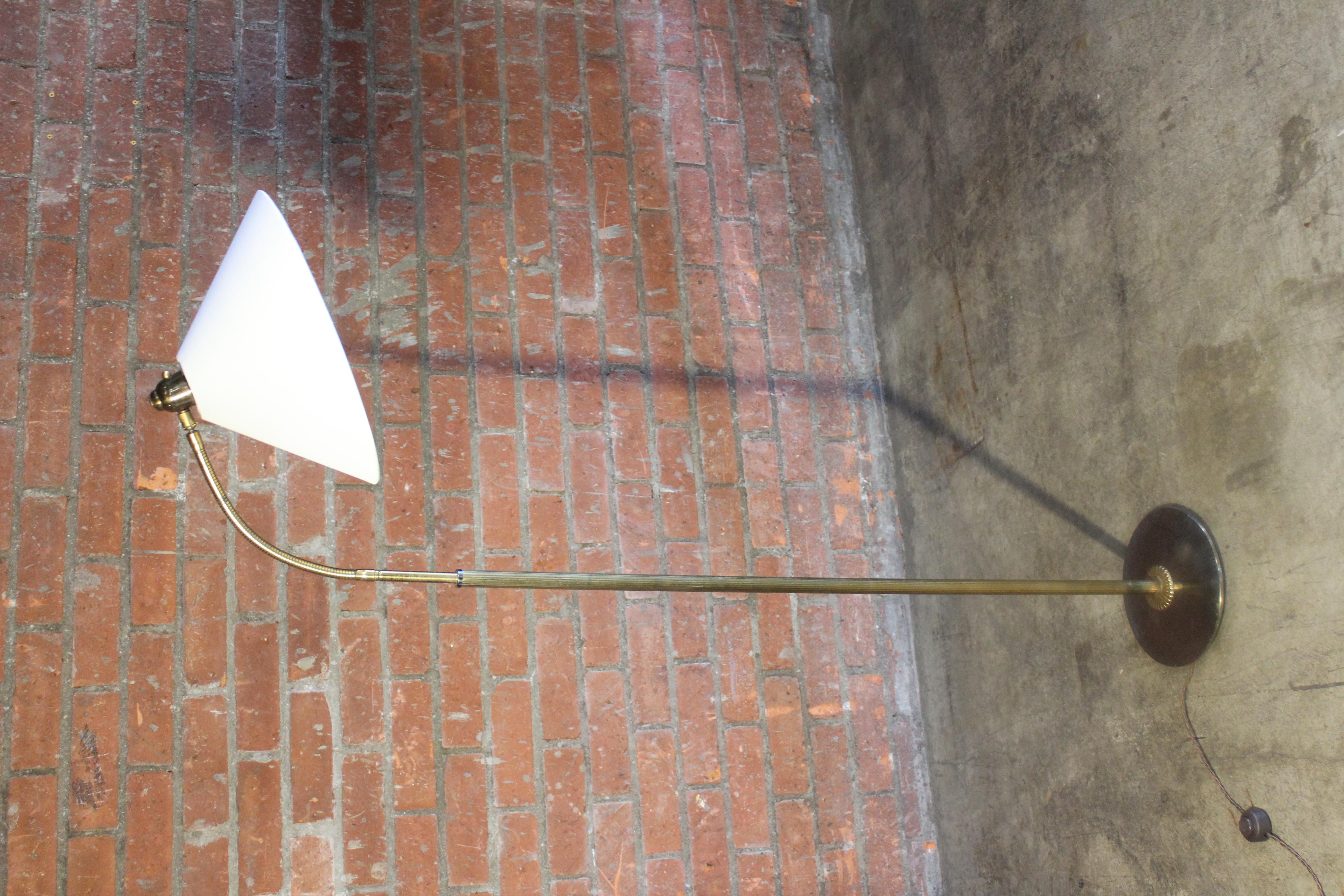 Mid-20th Century 1950s French Brass Adjustable Floor Lamp