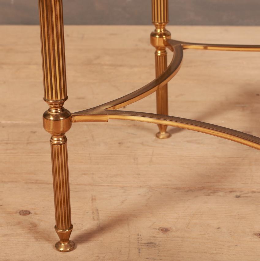 Hollywood Regency 1950s French Brass and Glass Table
