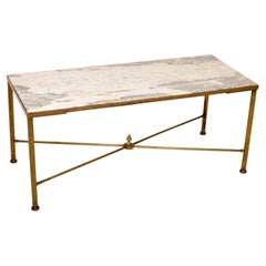 1950
s French Brass 
Marble Coffee Table