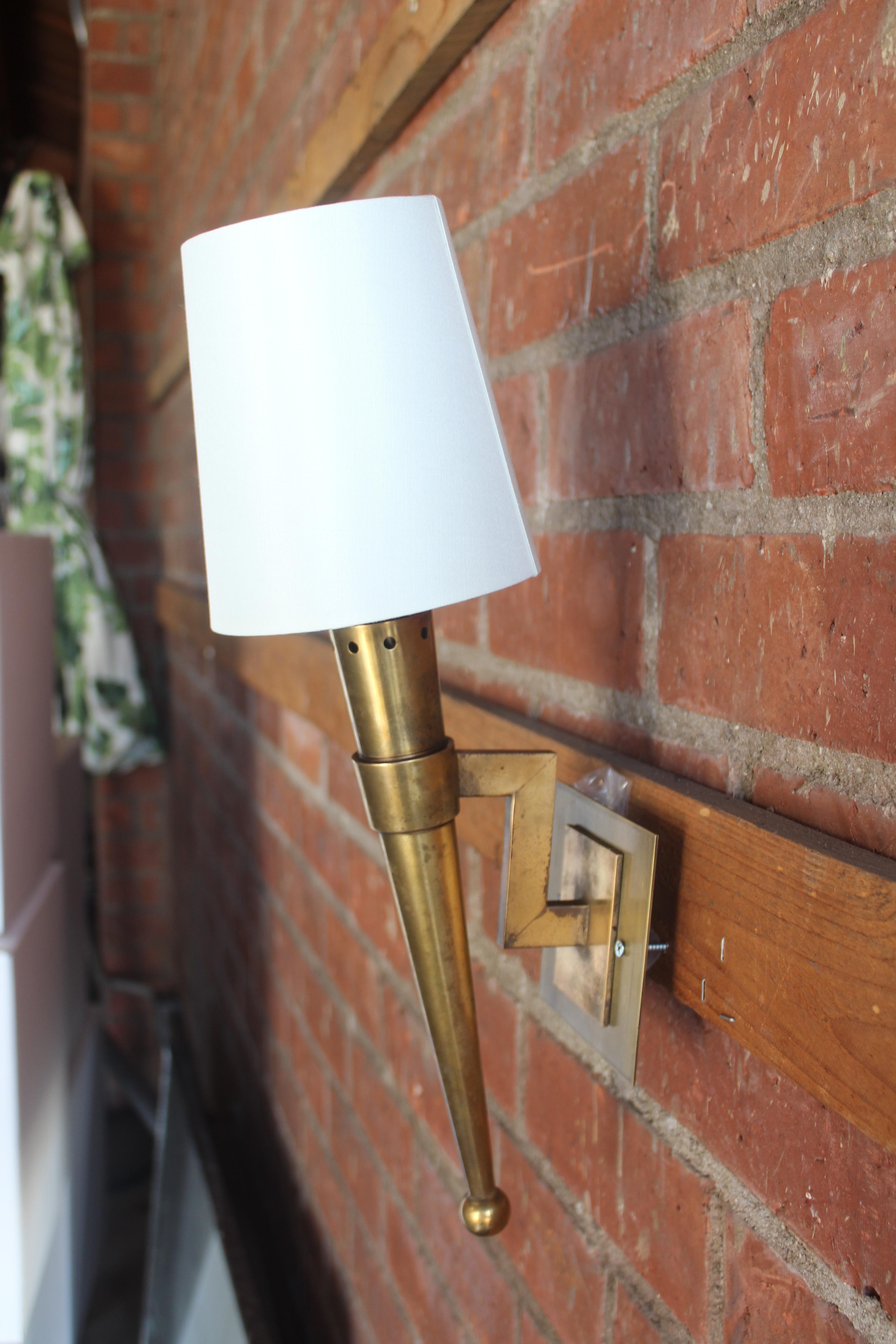 1950s French Brass Mid Century Wall Sconce by Jean Perzel For Sale 6