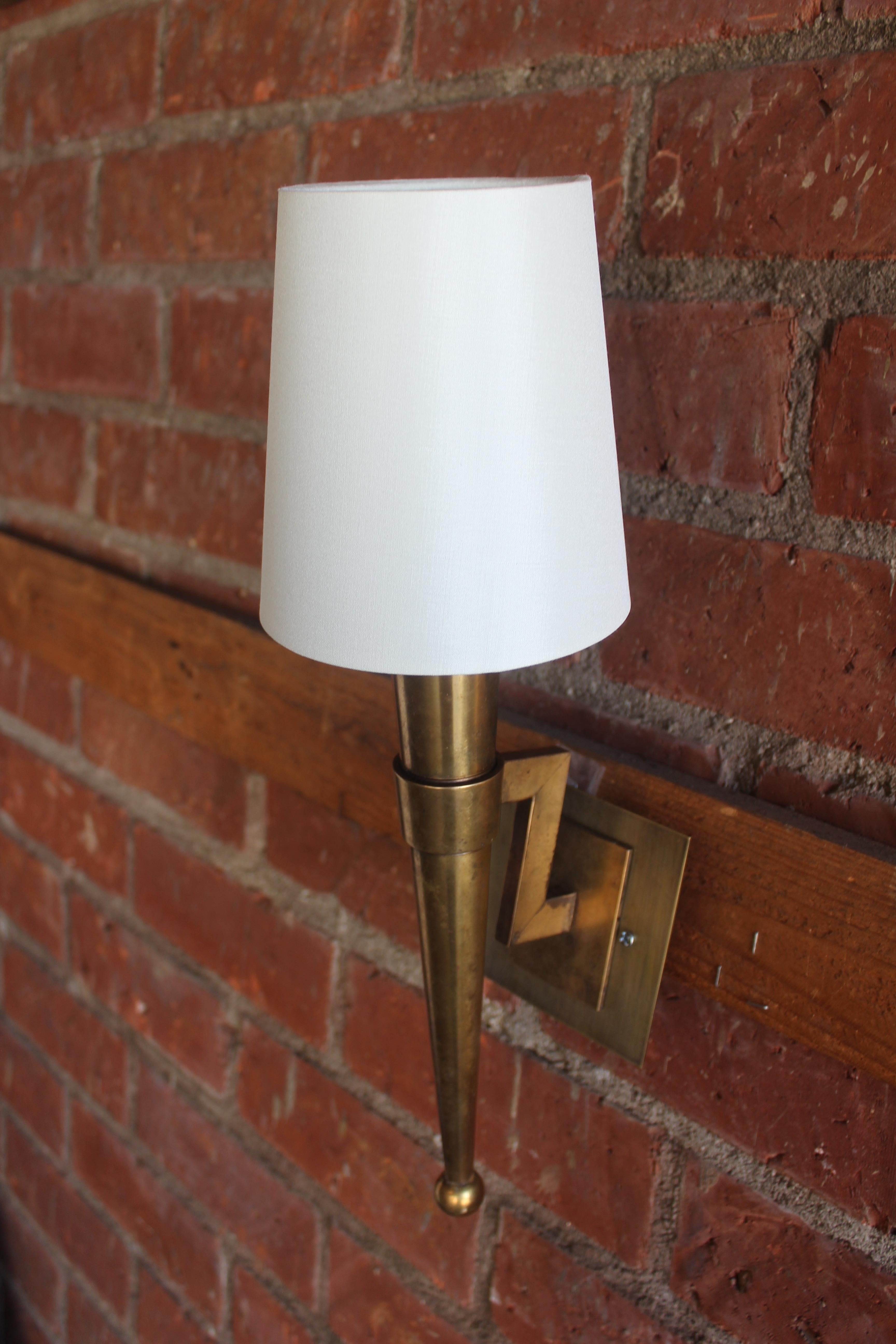 1950s French Brass Mid Century Wall Sconce by Jean Perzel For Sale 7