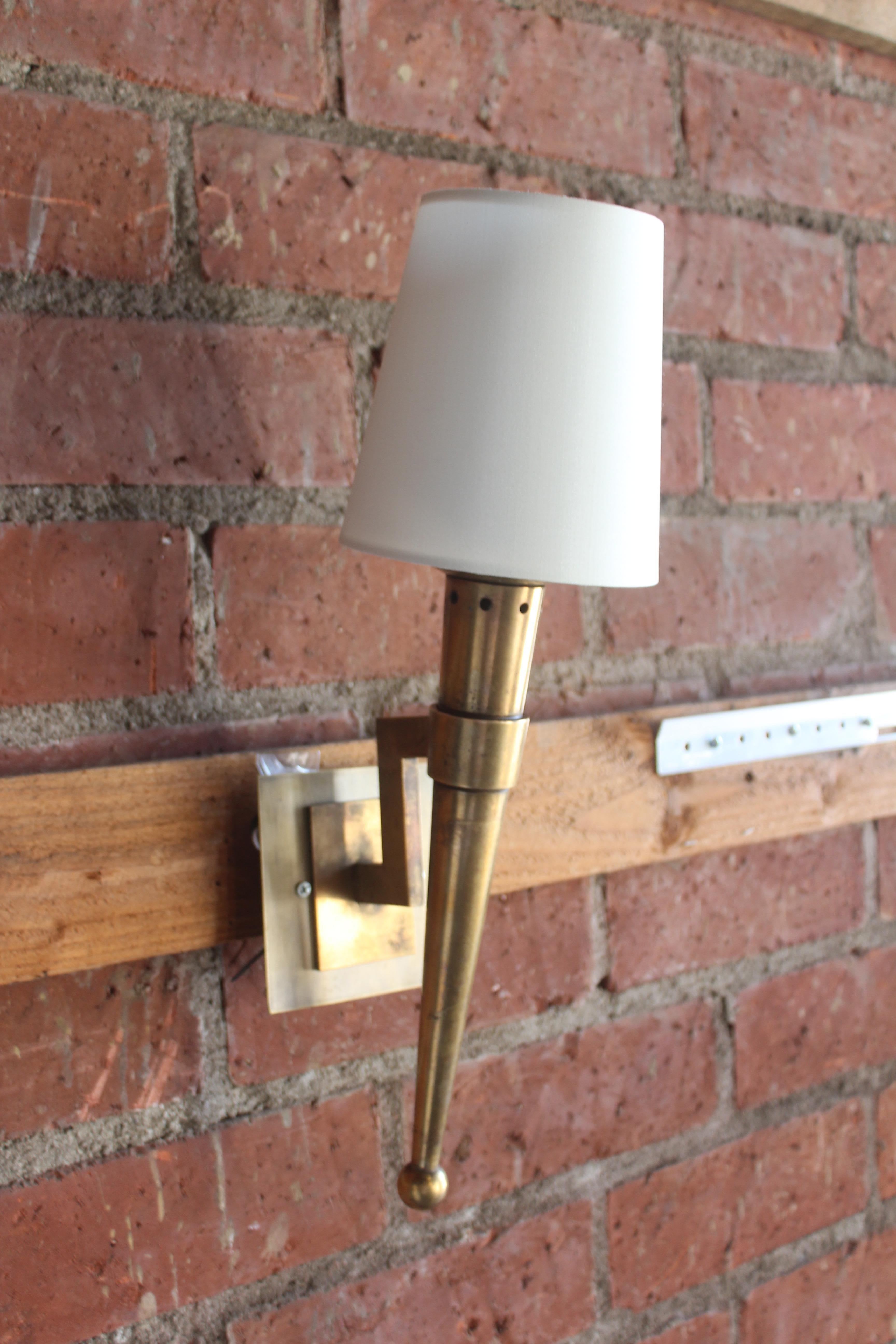 1950s French Brass Mid Century Wall Sconce by Jean Perzel For Sale 9