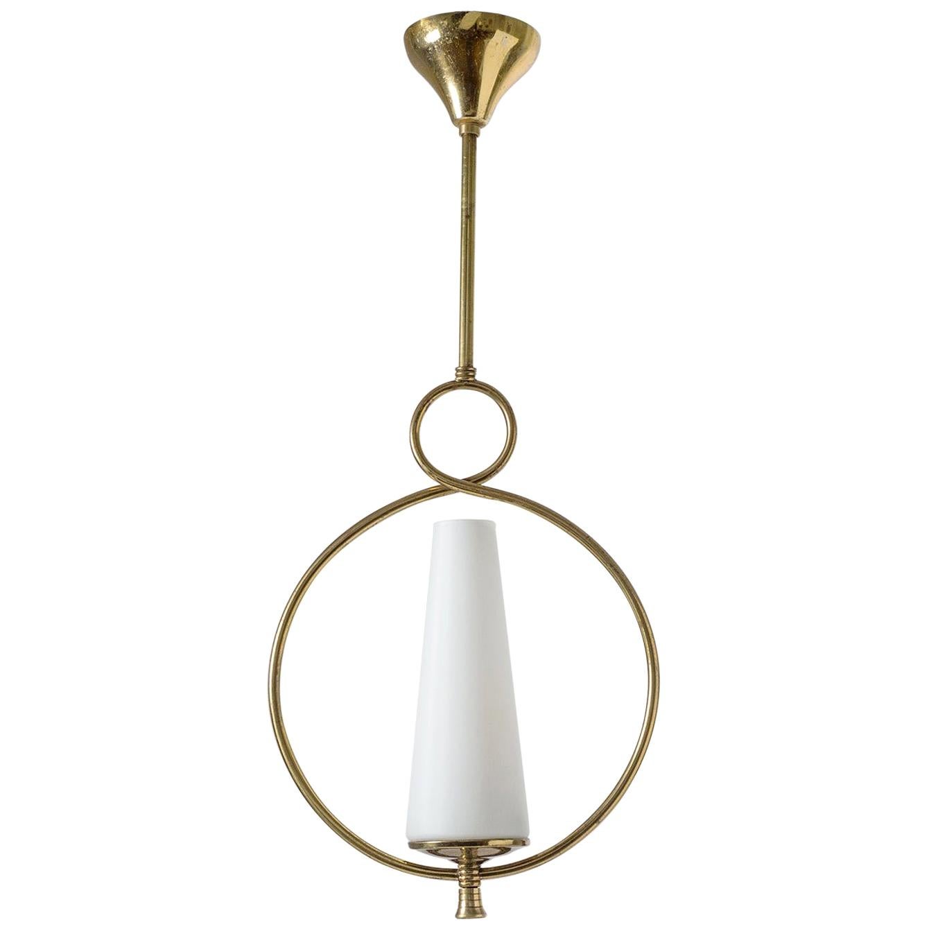 1950s French Brass Pendant