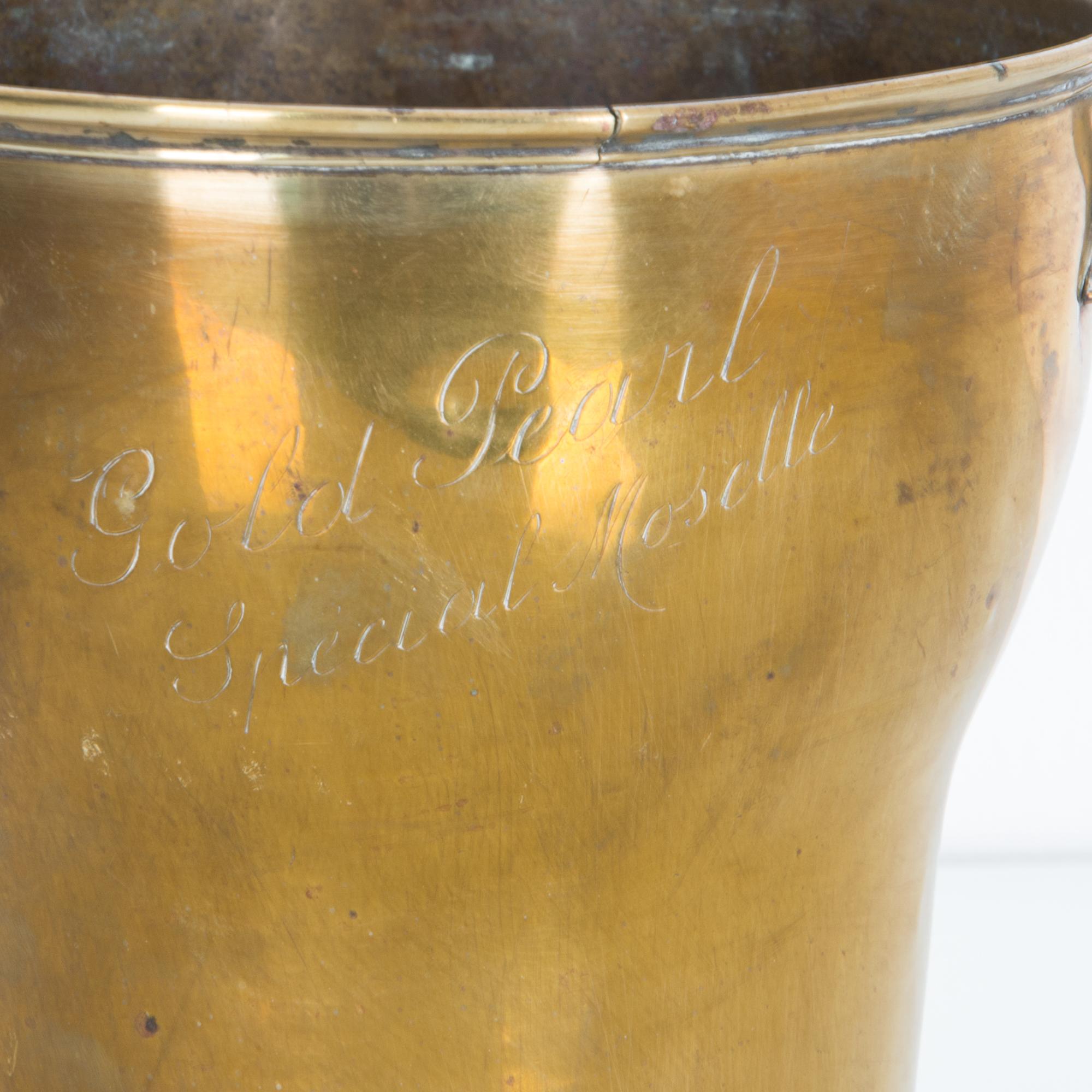 Mid-20th Century 1950s French Brass Wine Cooler