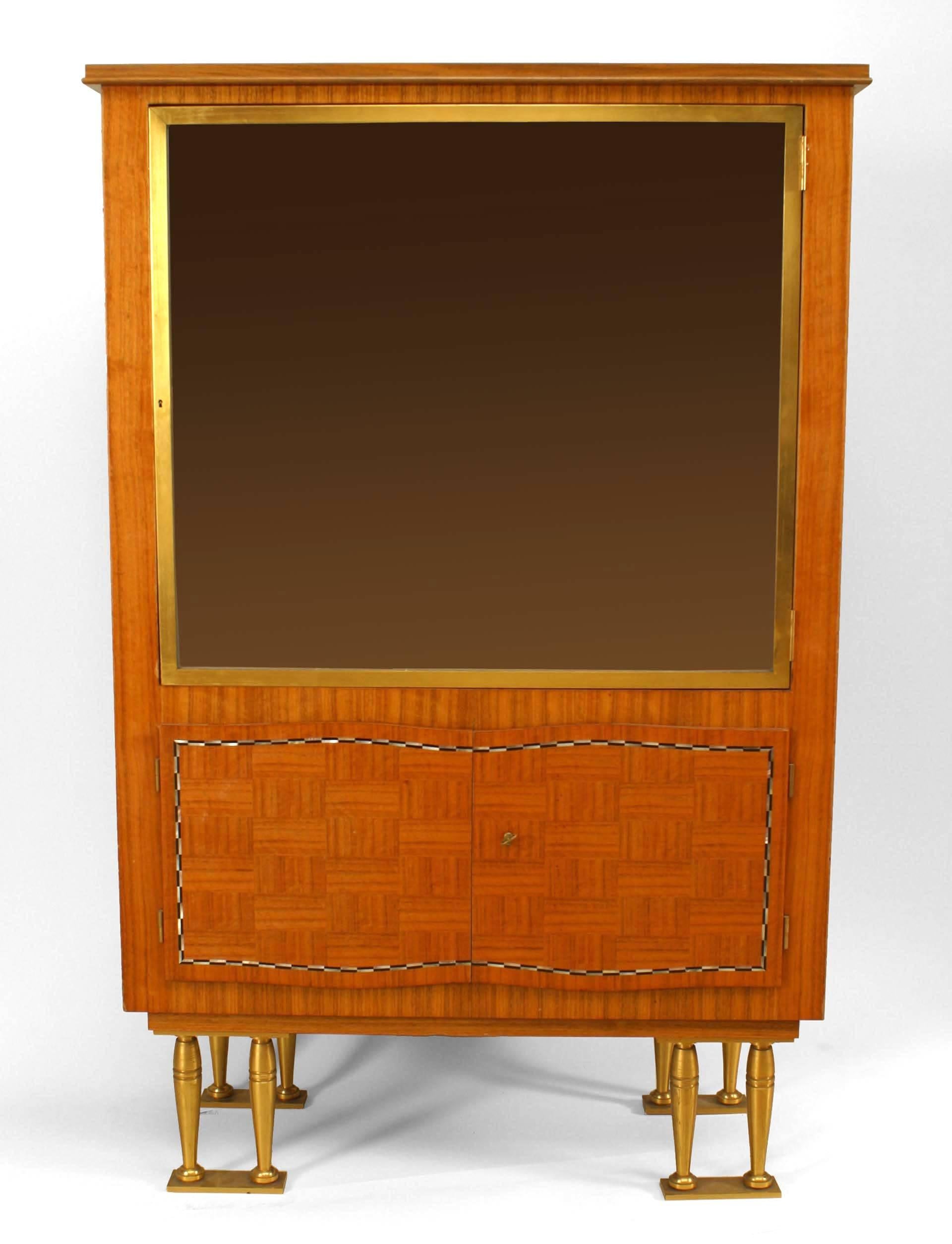 Mid-Century Modern Jules Leleu French Post-War Rosewood Display Cabinet For Sale