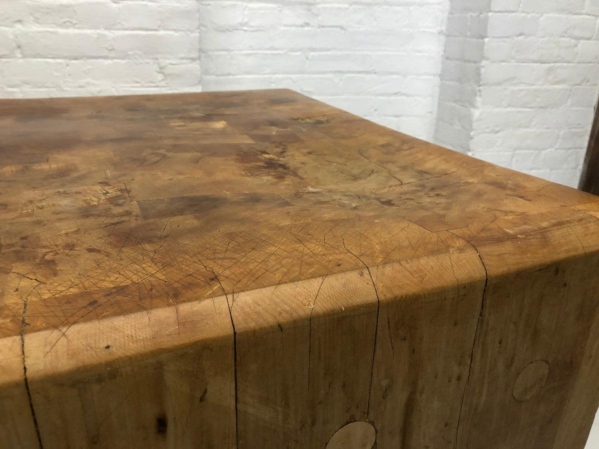 1950s French Butcher Block Table 5