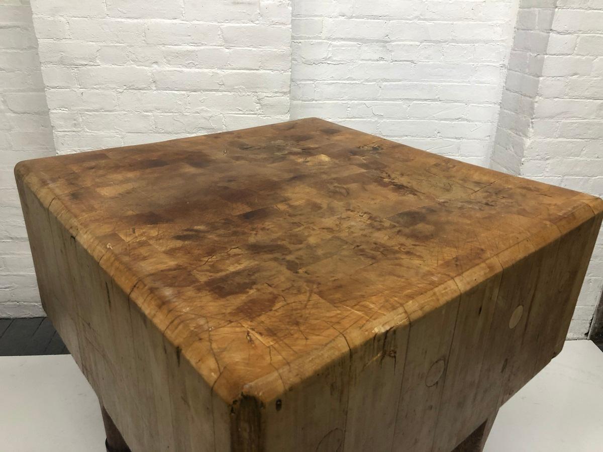 1950s French Butcher Block Table 6