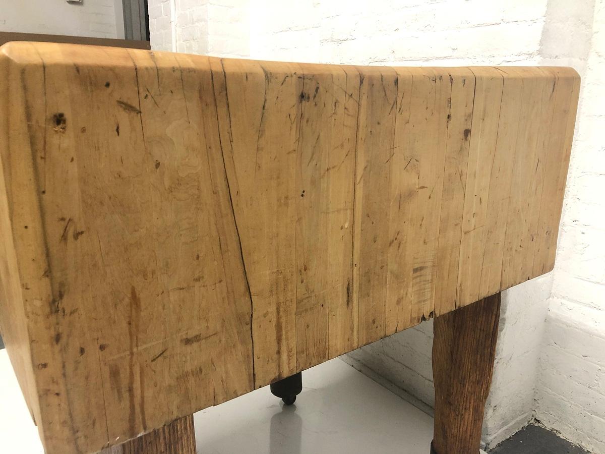 1950s French Butcher Block Table In Good Condition In New York, NY
