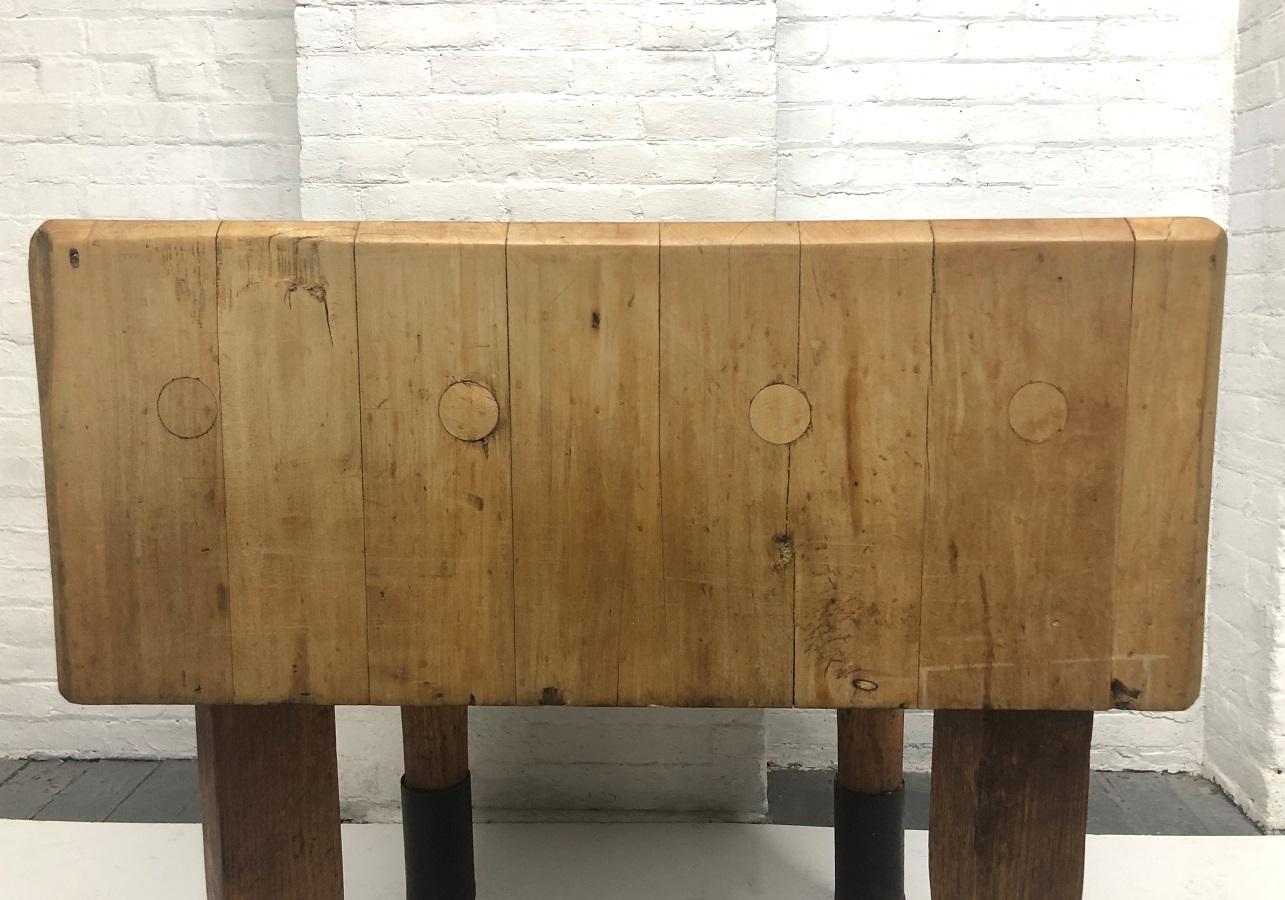 Mid-20th Century 1950s French Butcher Block Table