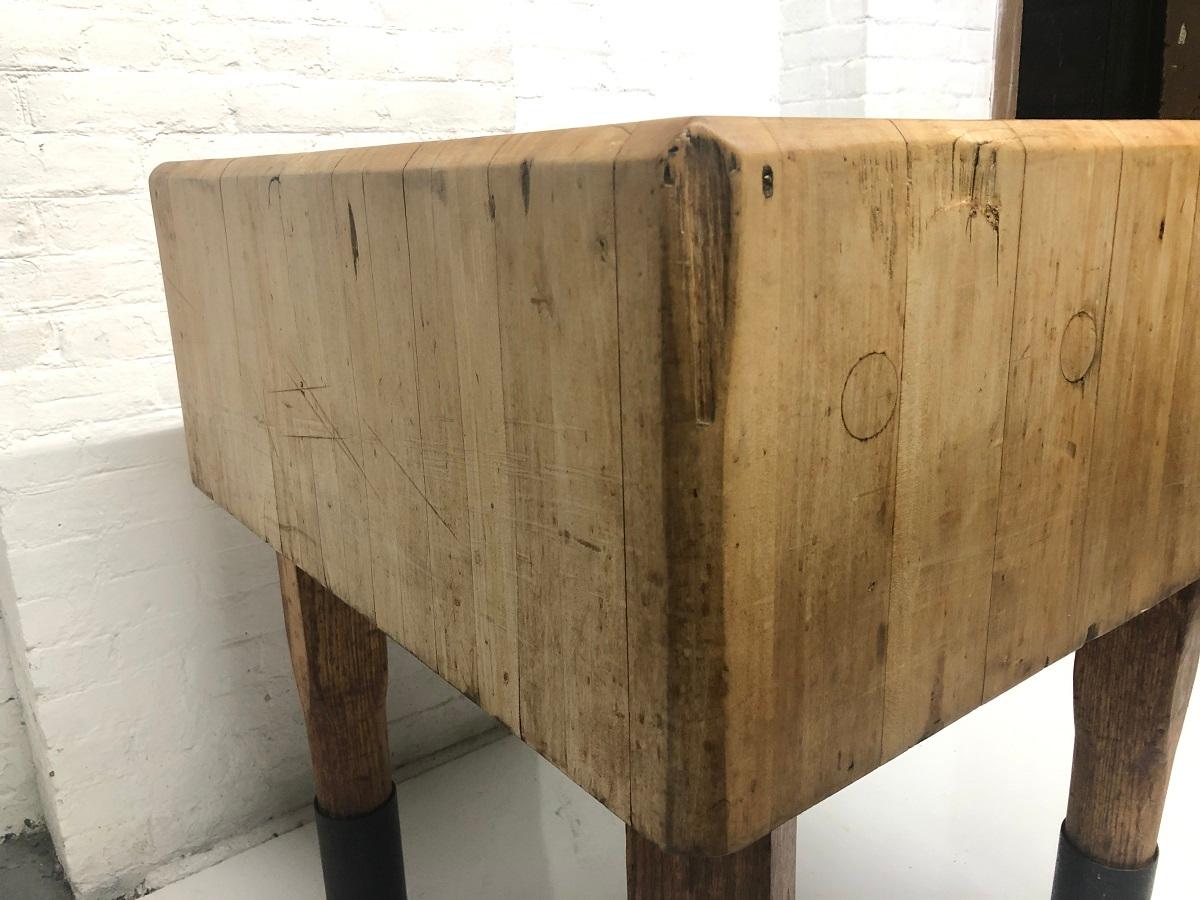 Wood 1950s French Butcher Block Table
