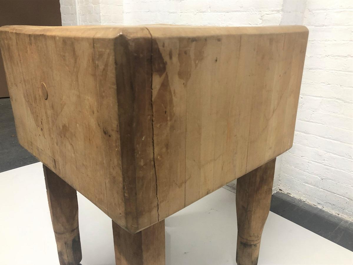 Mid-20th Century 1950s French Butcher Block Table
