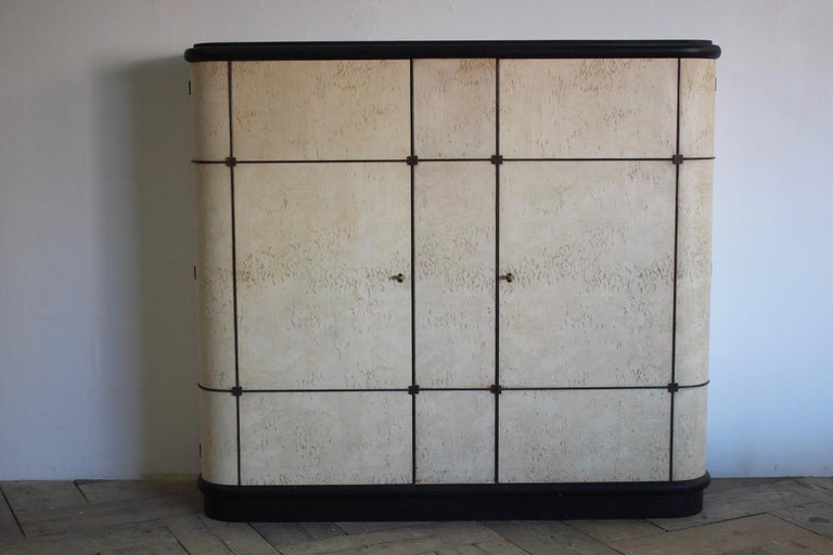 1950s French Cabinet in Bleached Bird's-Eye Maple at 1stDibs