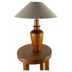 1950's French Cabinet Maker Wooden Table Lamp