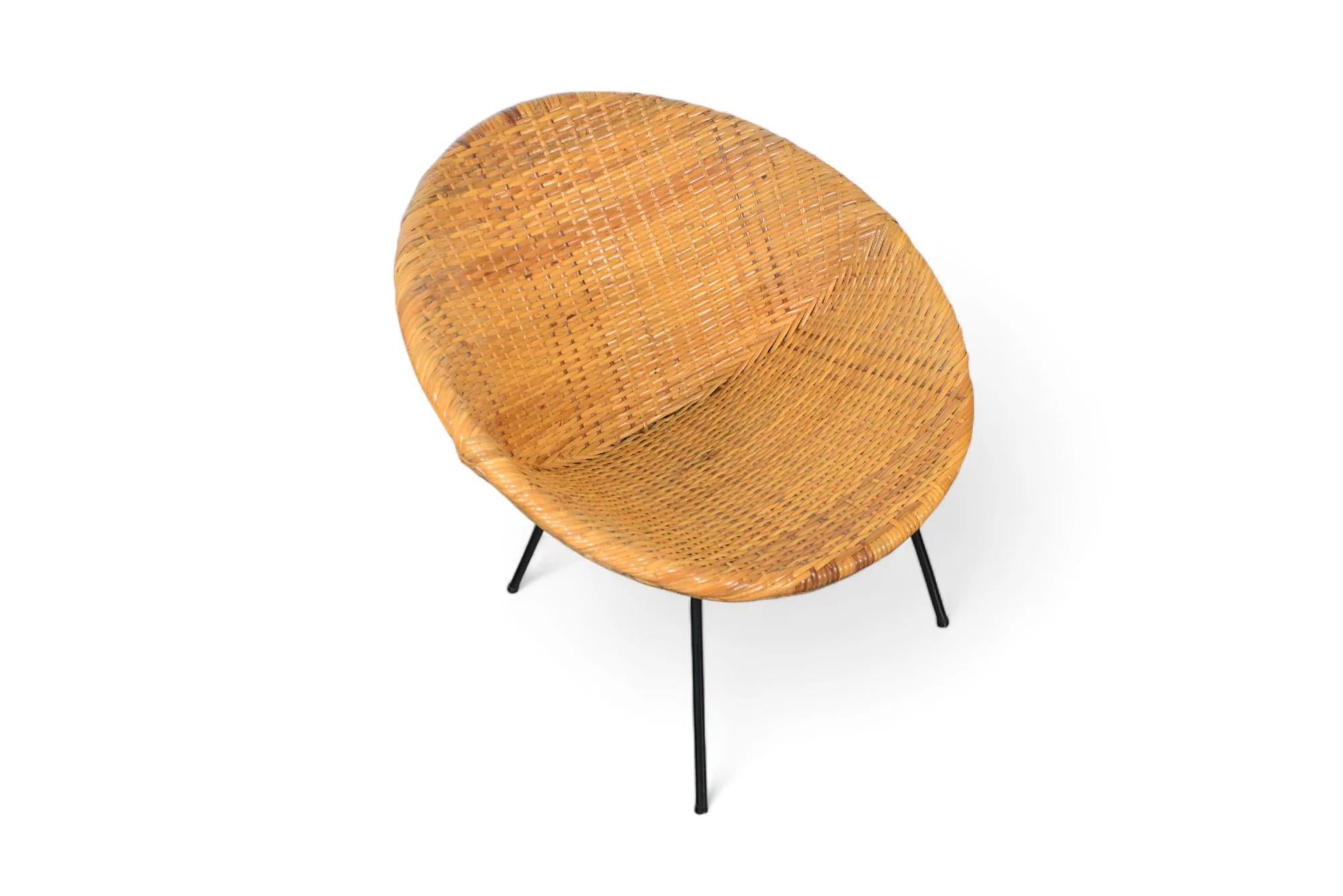 Origin: France
Designer: Unknown
Manufacturer: Unknown
Era: 1960s
Materials: Cane, Steel
Measurements: 27