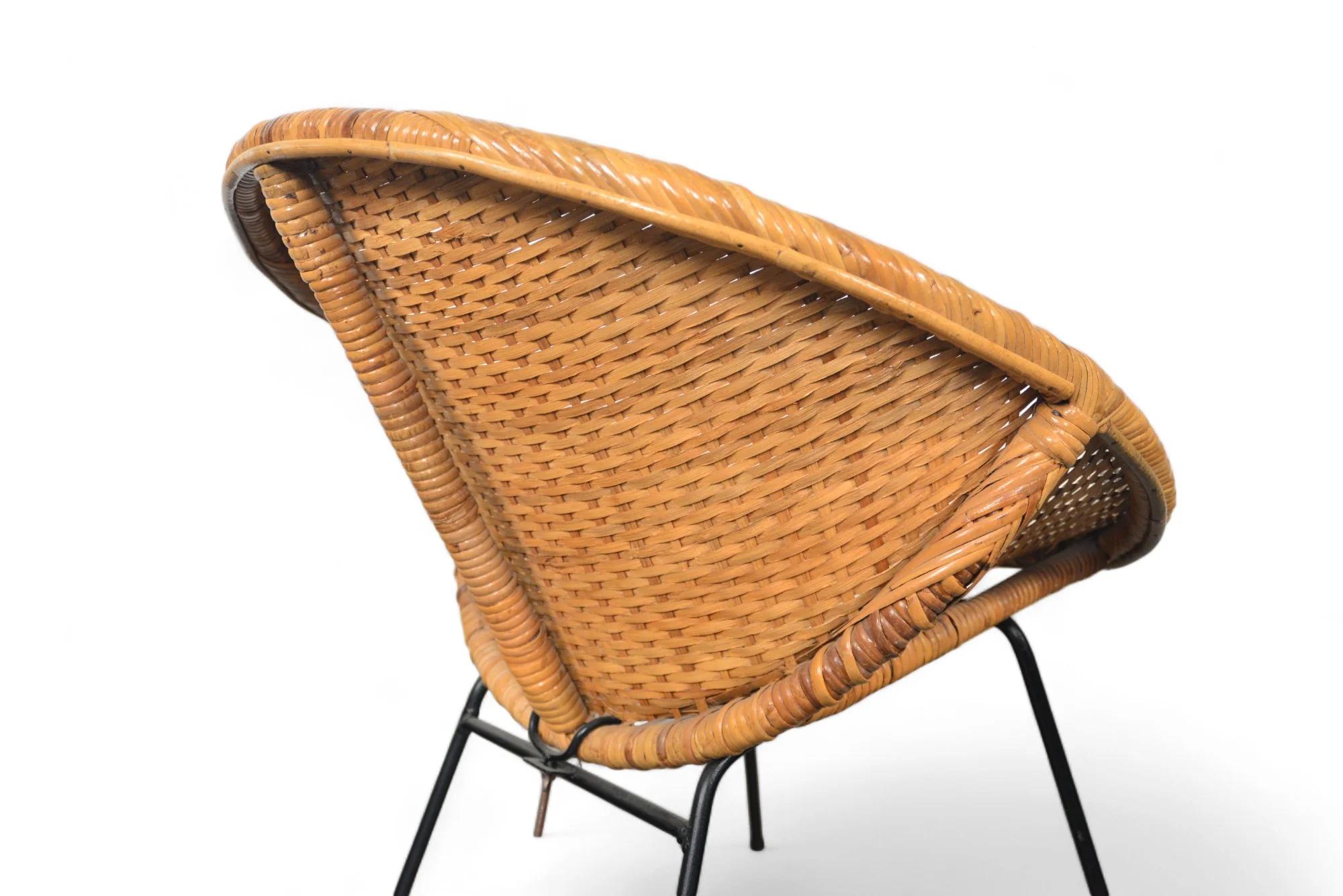 1950s French Cane Lounge / Occasional Chair For Sale 1