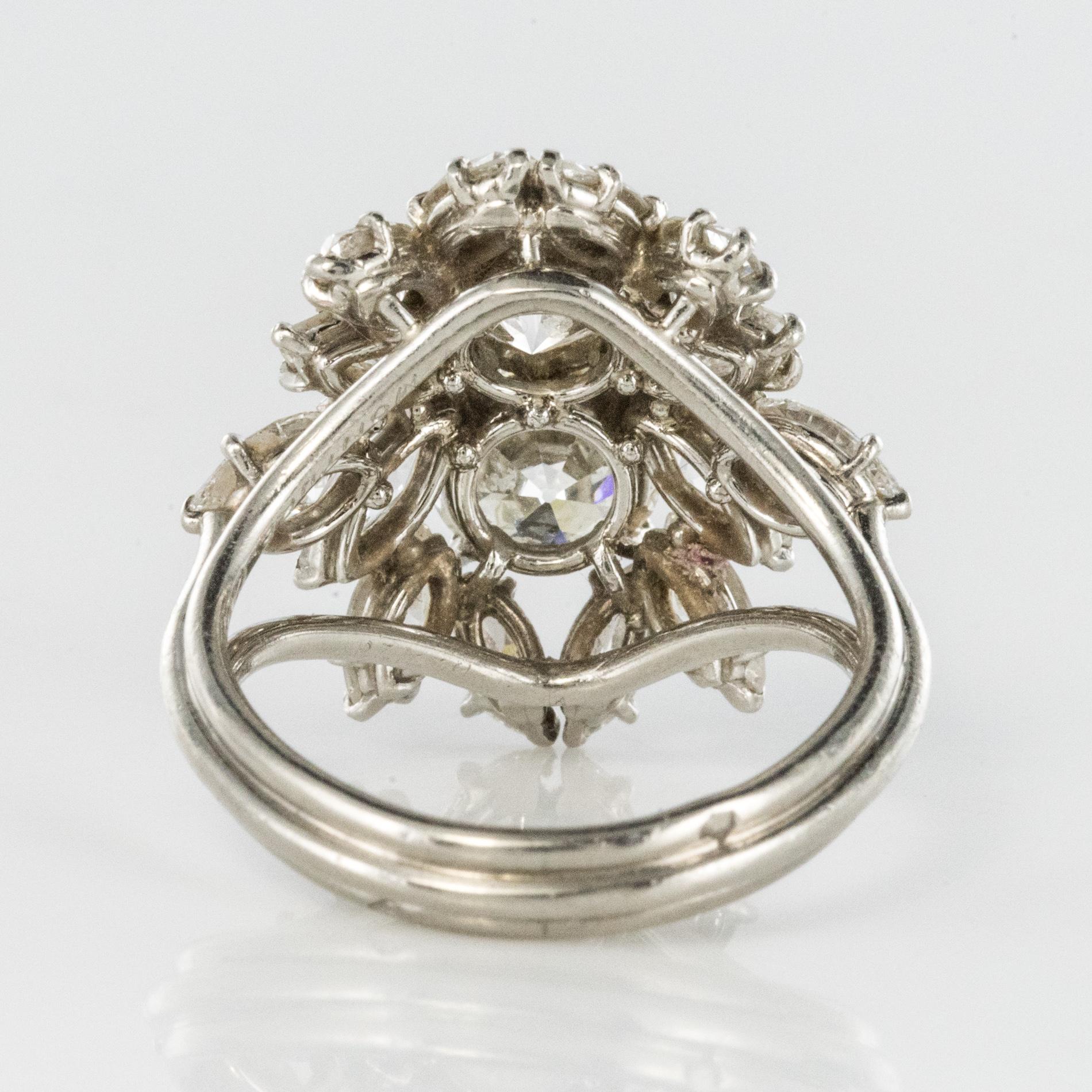 1950er Jahre Französisch Cartier 7 Karat Diamant Platin Ring im Angebot 10
