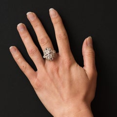 1950s French Cartier 7 Carat Diamond Platinum Ring