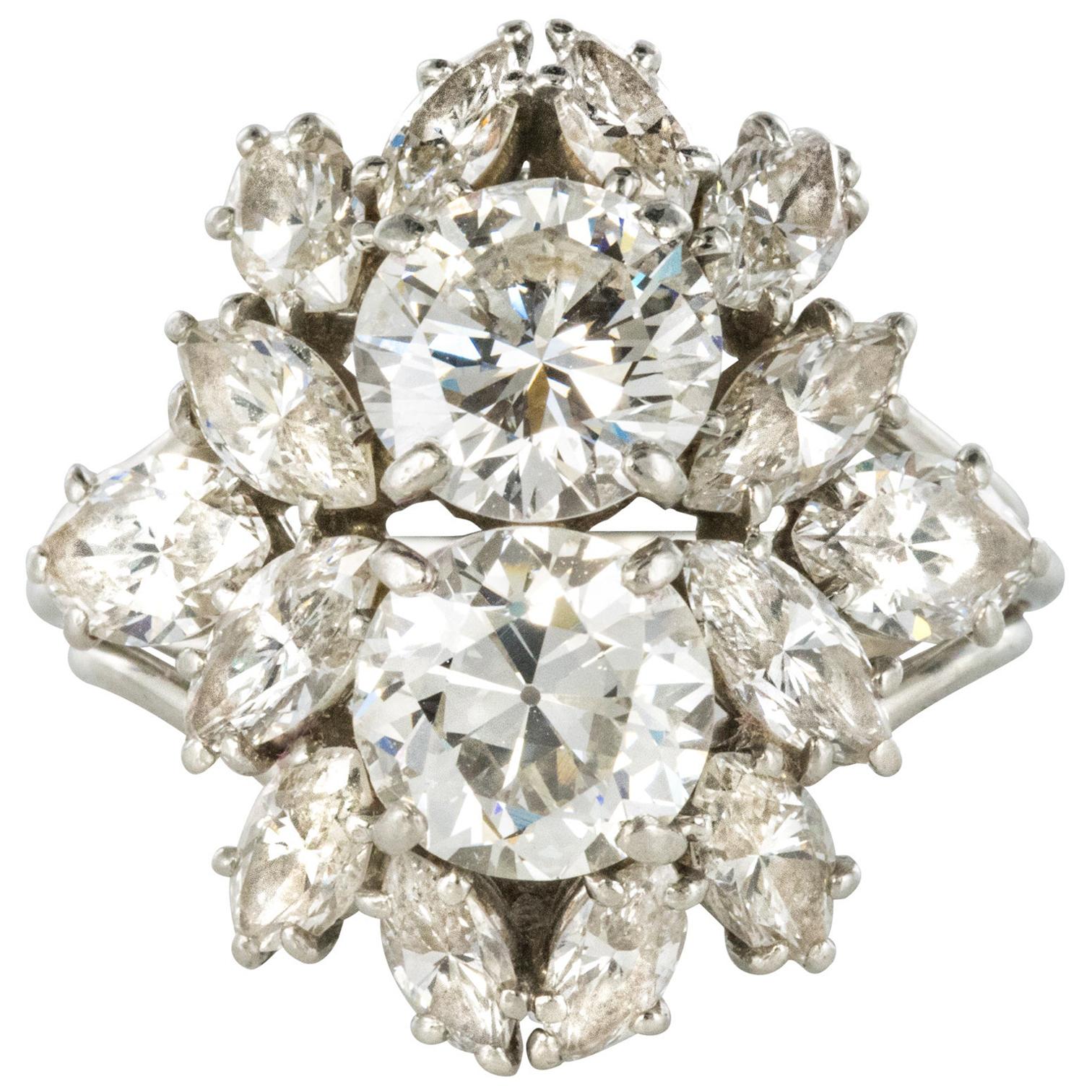 1950er Jahre Französisch Cartier 7 Karat Diamant Platin Ring im Angebot