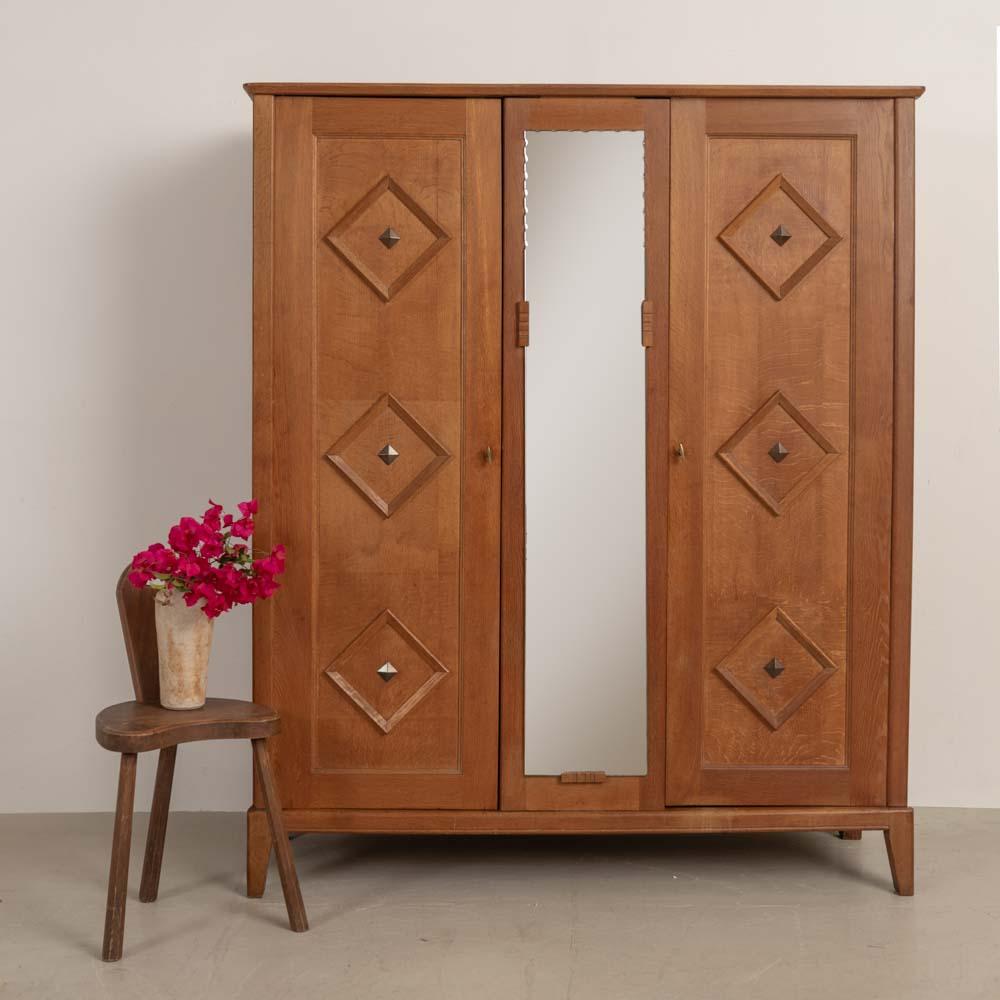 1950s French Carved Wood Cabinet In Good Condition For Sale In Los Angeles, CA