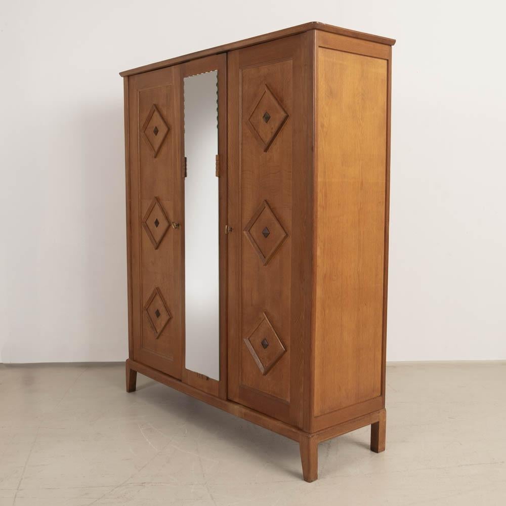 1950s French Carved Wood Cabinet For Sale 2