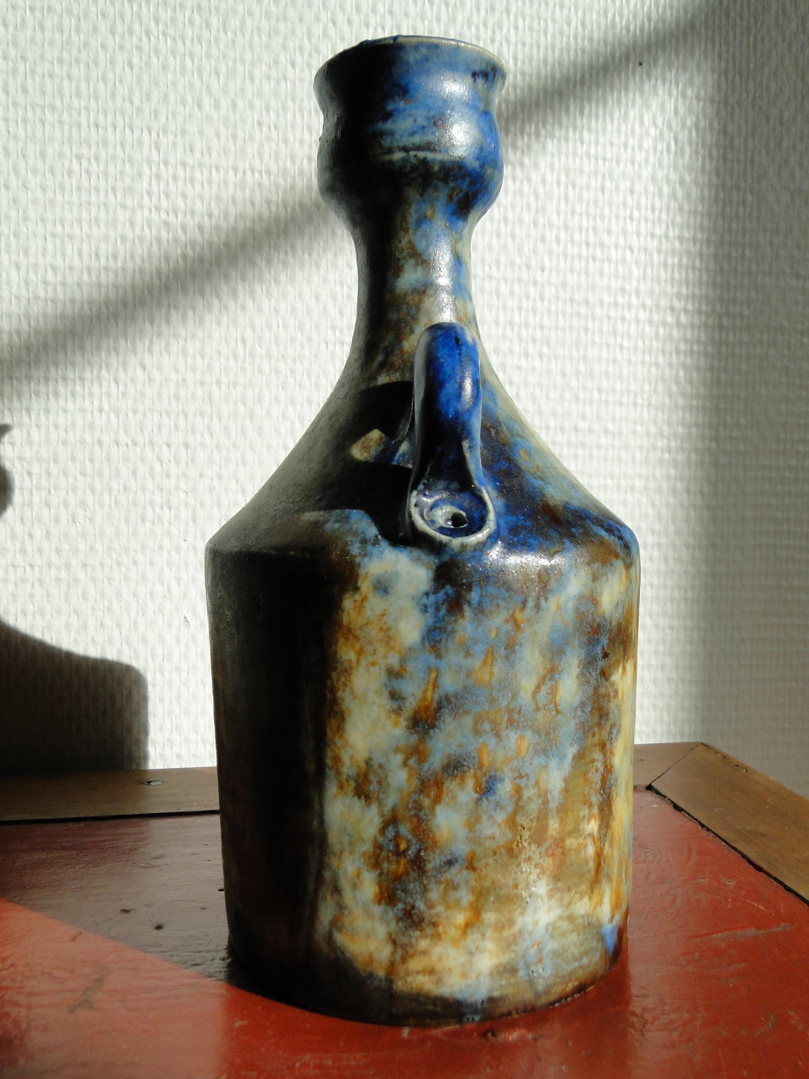 Mid-Century Modern Jacques Pouchain and Atelier Dieulefit France French Ceramic Bottle  For Sale