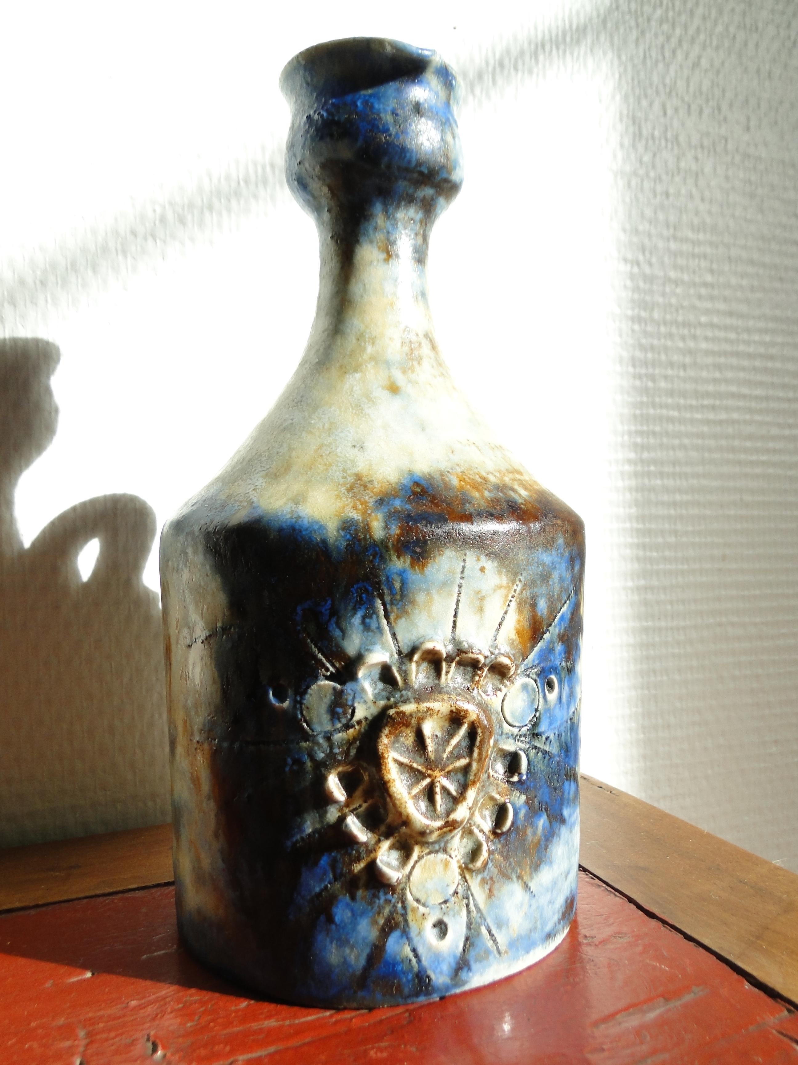 Jacques Pouchain and Atelier Dieulefit France French Ceramic Bottle  For Sale 3