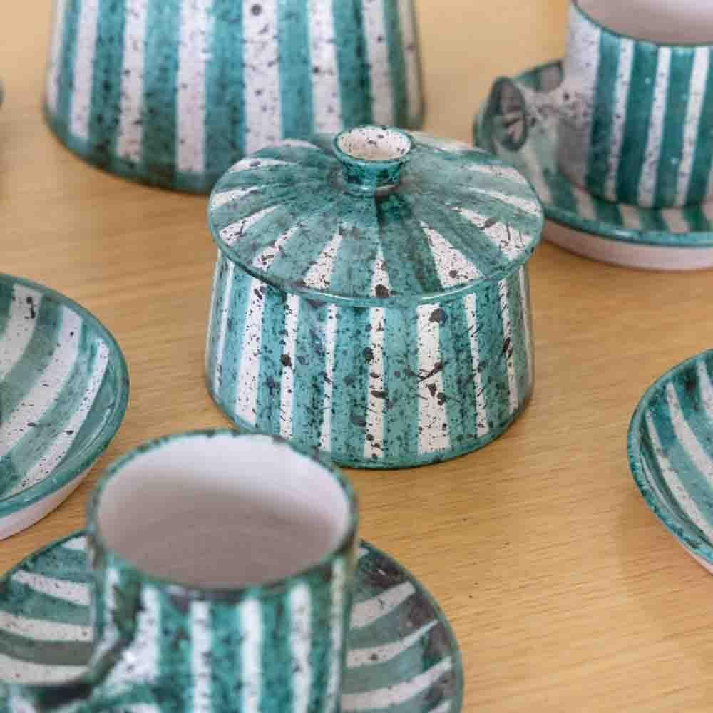 1950's French Ceramic Coffee Set from Vallauris For Sale 6