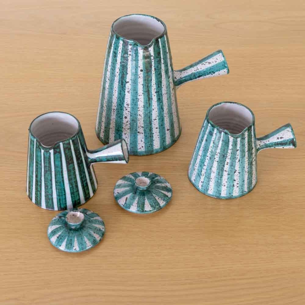 1950's French Ceramic Coffee Set from Vallauris For Sale 8