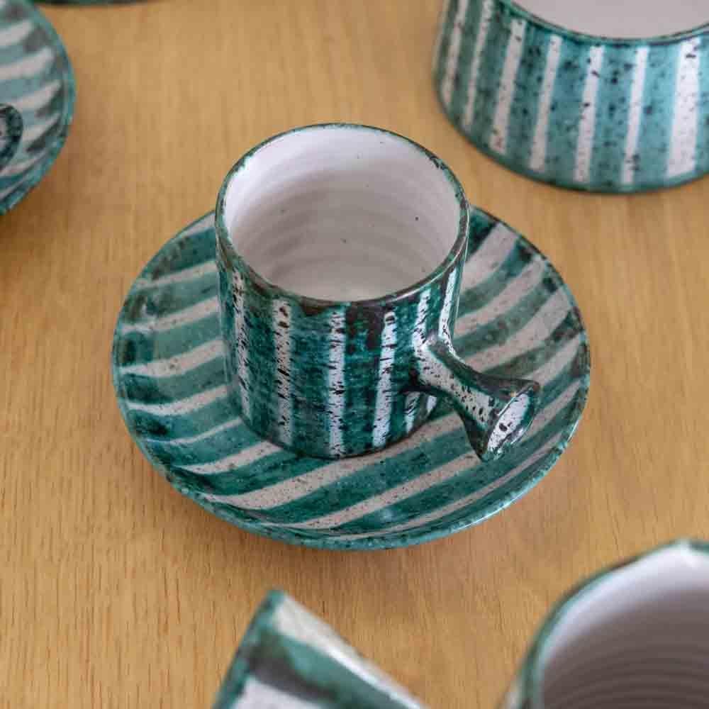 1950's French Ceramic Coffee Set from Vallauris For Sale 11