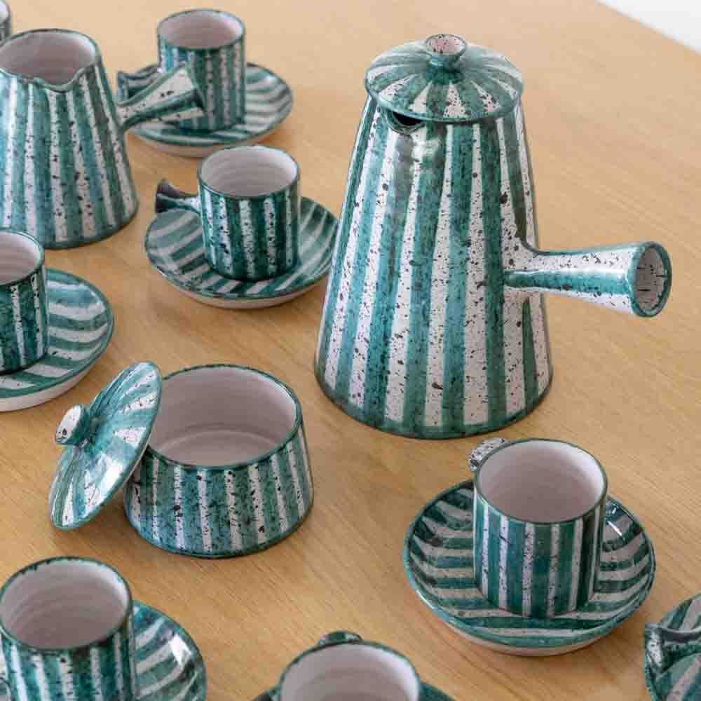 Mid-20th Century 1950's French Ceramic Coffee Set from Vallauris For Sale