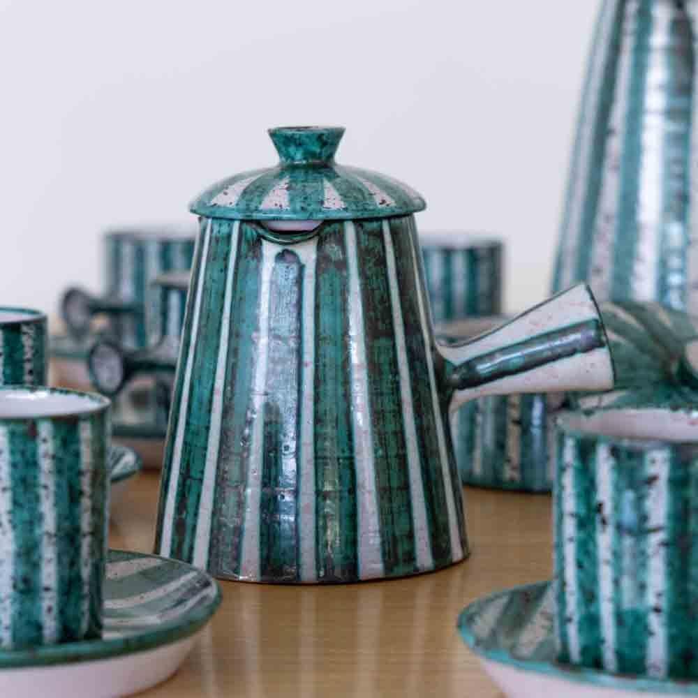 1950's French Ceramic Coffee Set from Vallauris For Sale 1