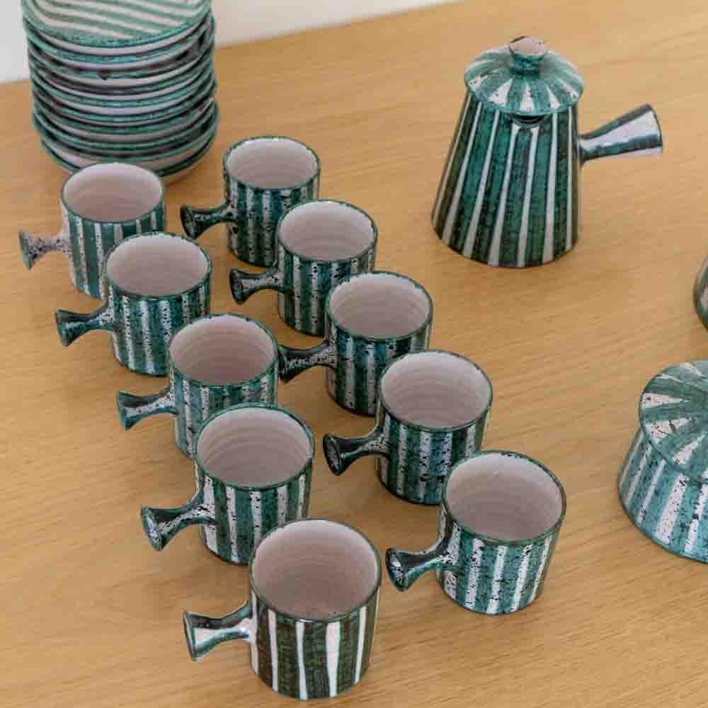 1950's French Ceramic Coffee Set from Vallauris For Sale 4