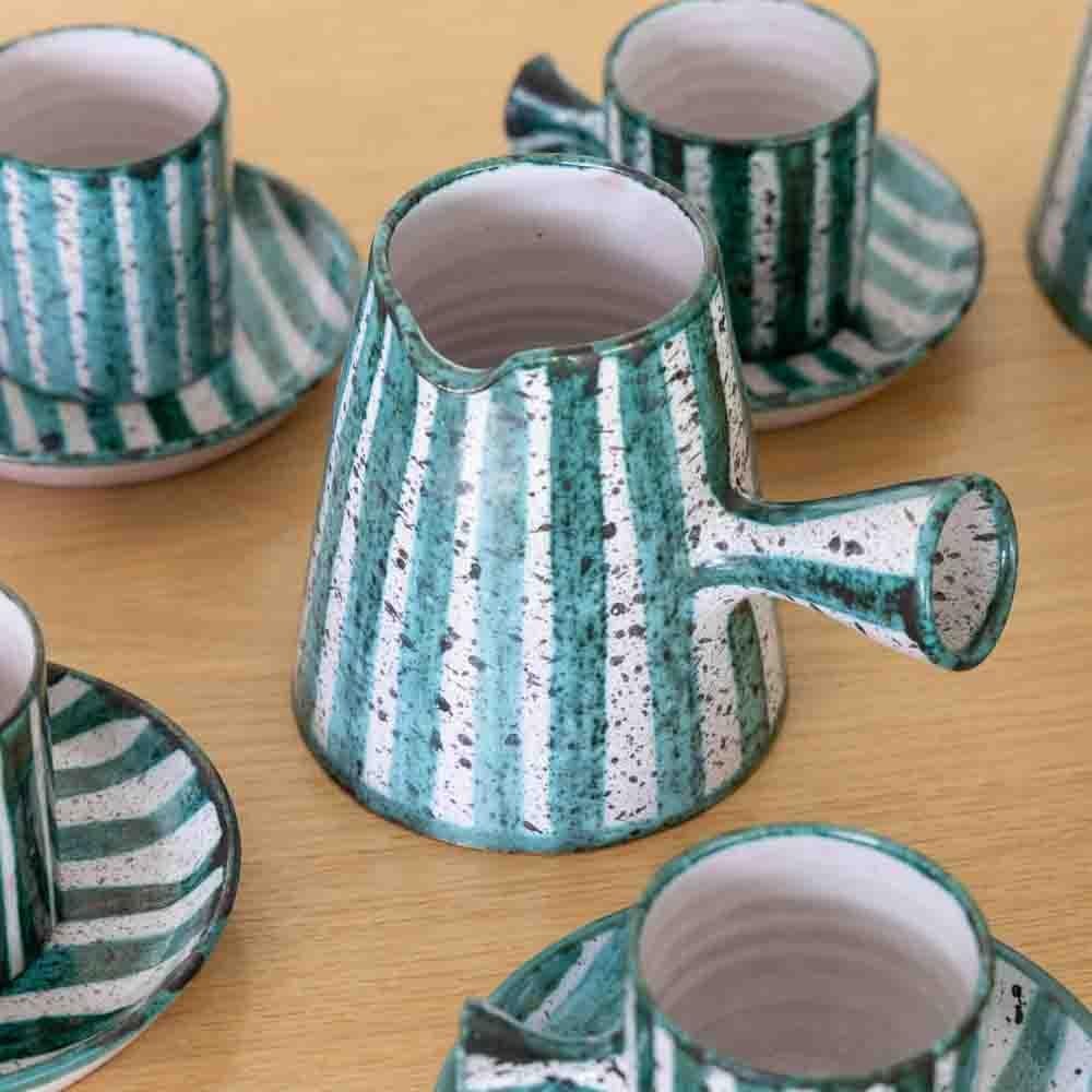 1950's French Ceramic Coffee Set from Vallauris For Sale 5
