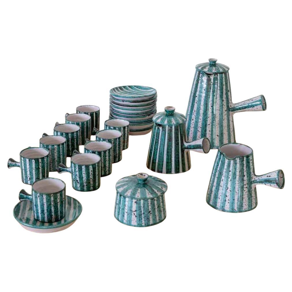 1950's French Ceramic Coffee Set from Vallauris
