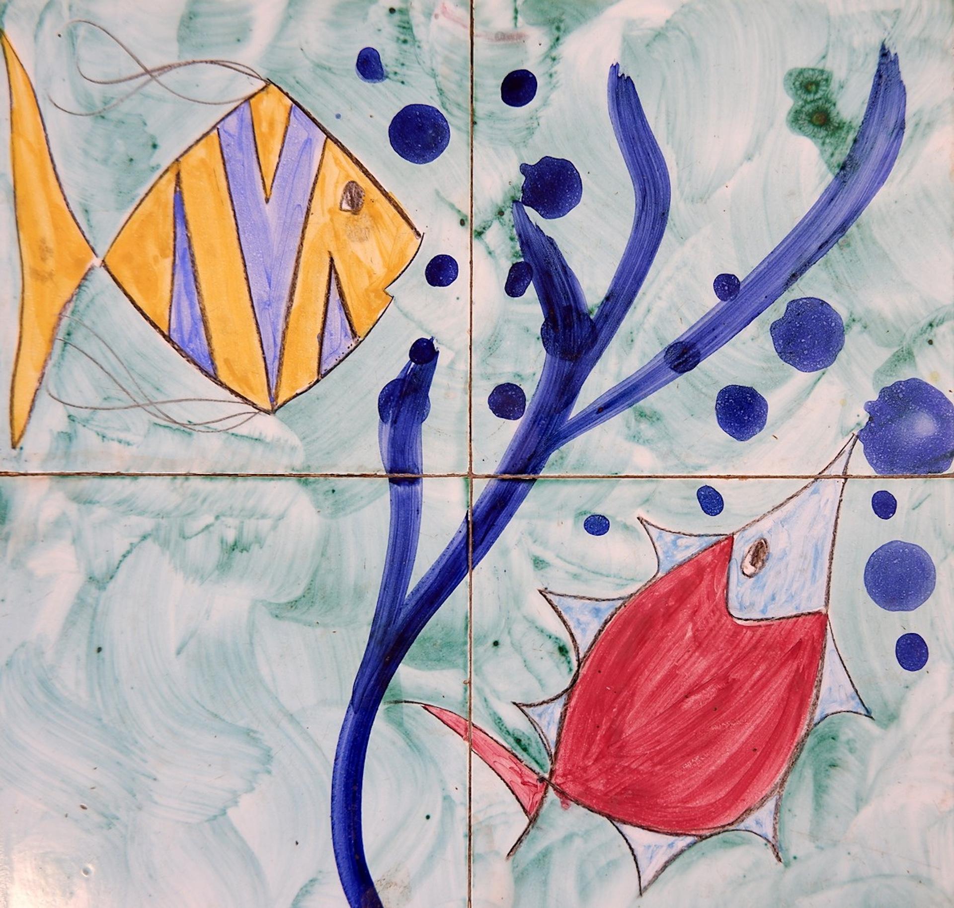 Mid-Century Modern Table basse en céramique française des années 1950 signée C. de Savigny en vente