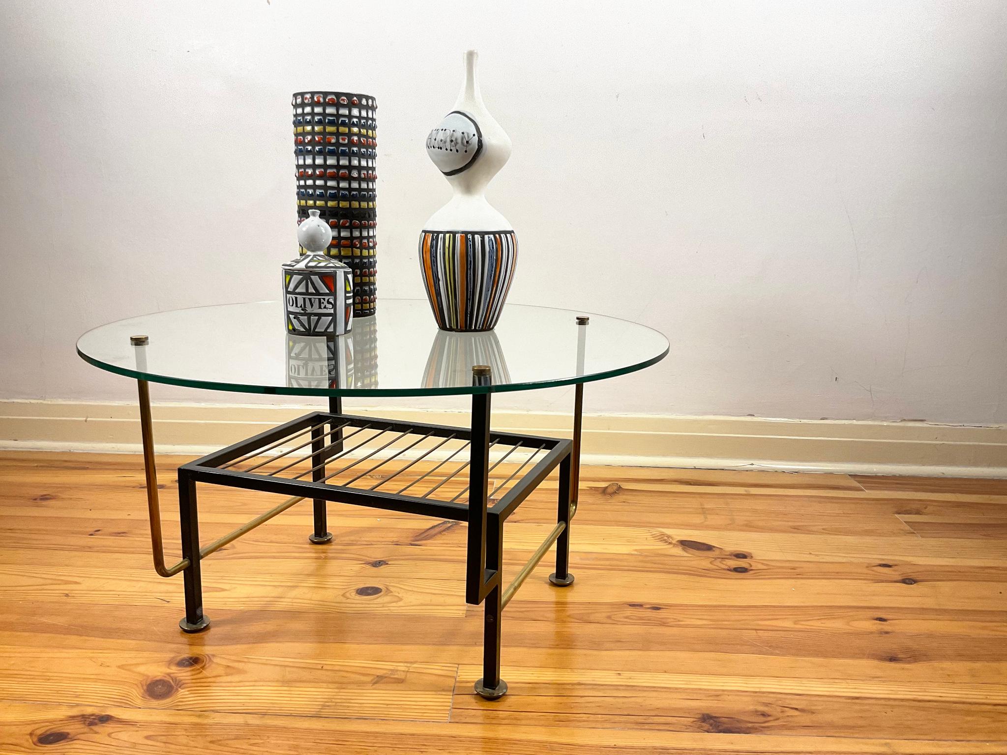 1950s French Coffee Table in a manner of Mathieu Mategot For Sale 2