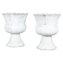 1950s French Concrete Garden Planters, a Pair