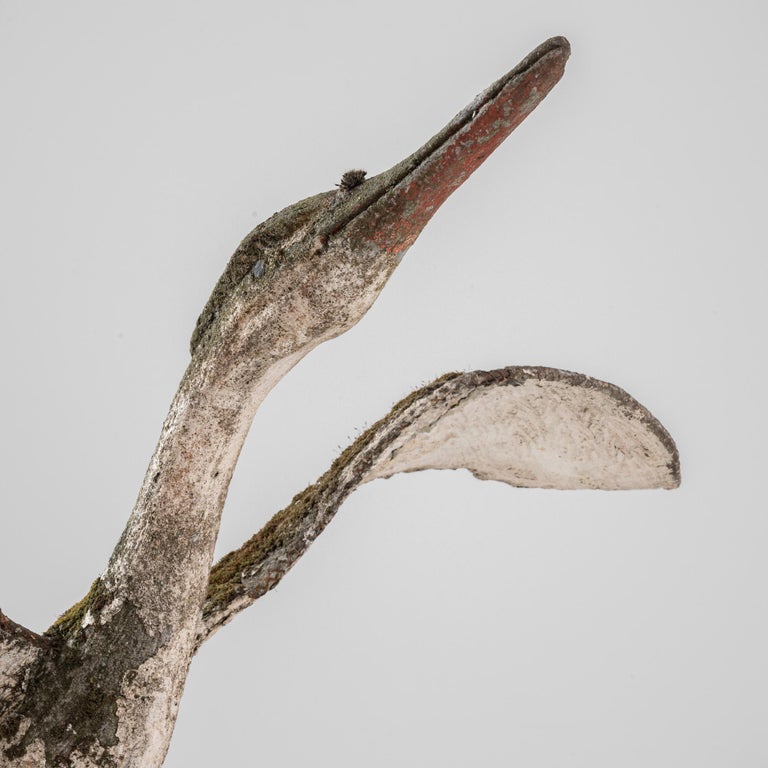 1950s French Concrete Heron Sculpture For Sale at 1stDibs