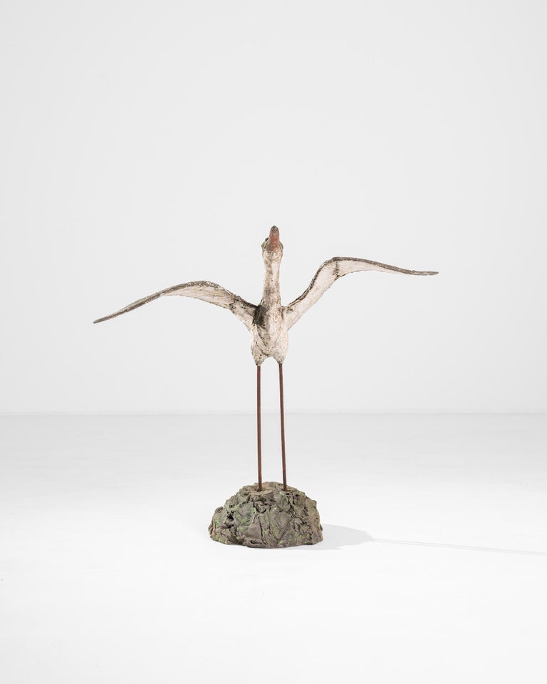 1950s French Concrete Heron Sculpture For Sale at 1stDibs
