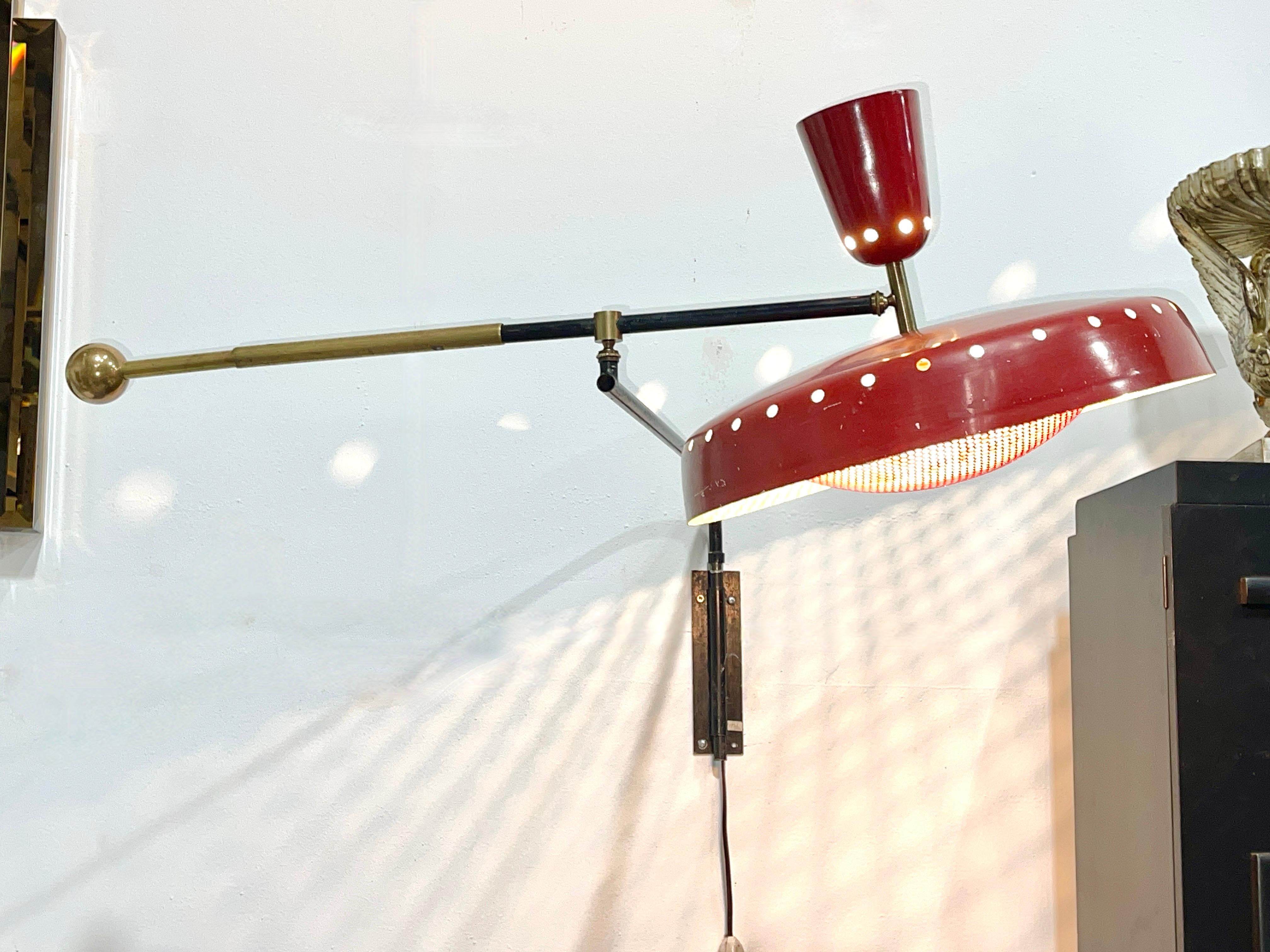 1950’s French Counterbalance Swing Arm Wall Lamp en venta 5