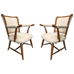 Coppia di poltrone French Country degli anni '50