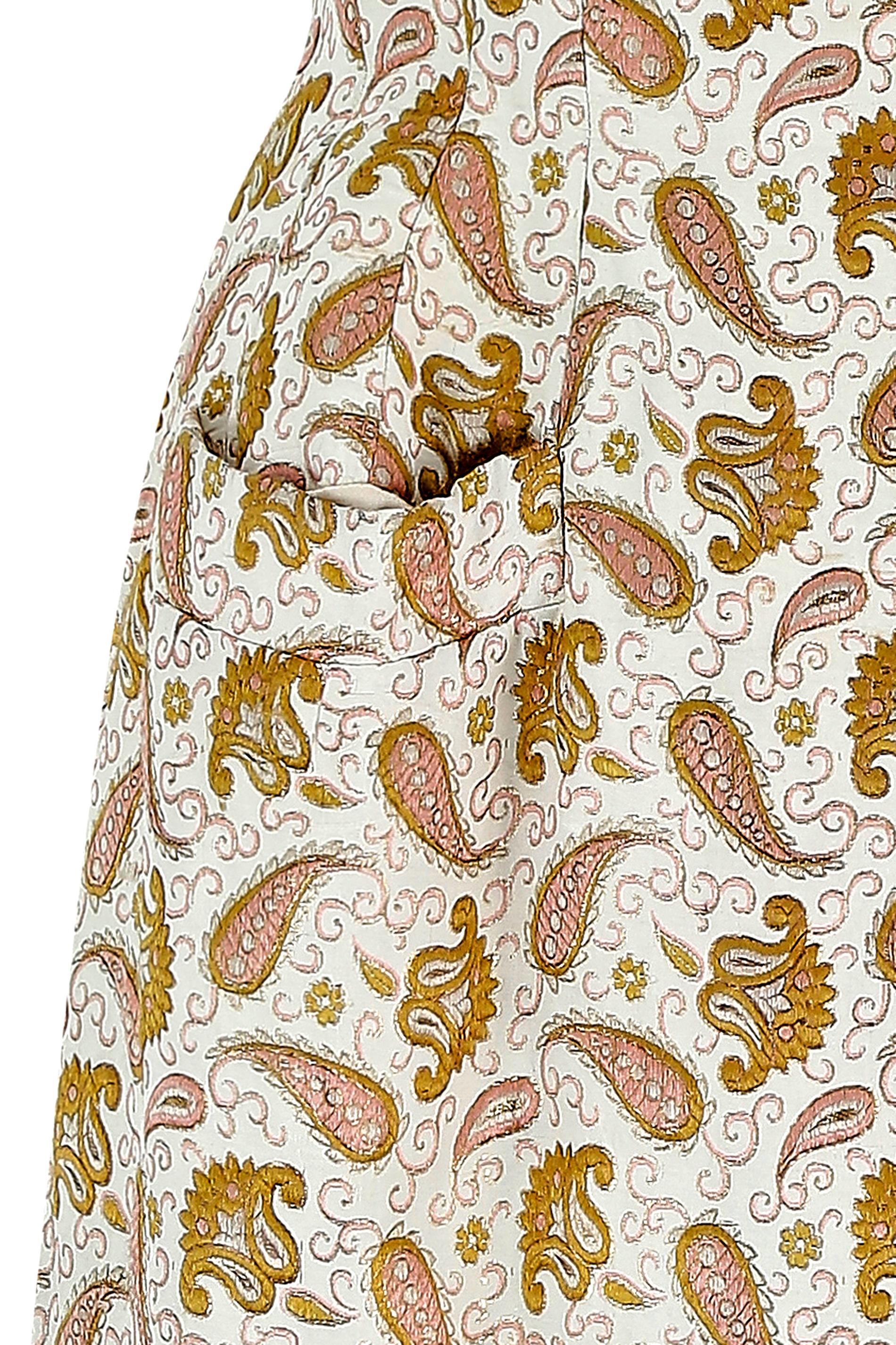 Ensemble robe et veste en brocart de soie Couture française des années 1950 en vente 4
